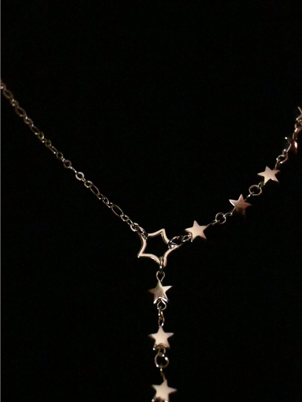 Delicate Star Drop Necklace - Silver